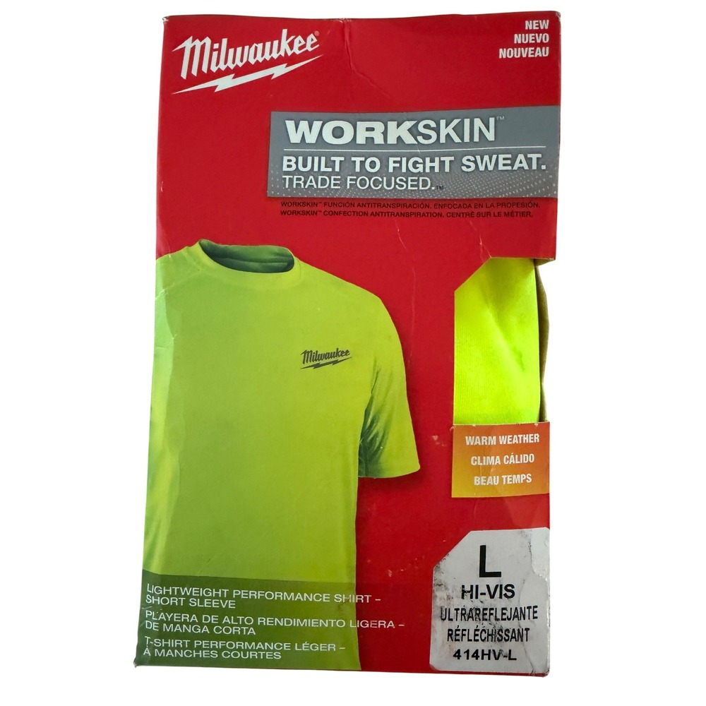Milwaukee Workskin Hi-Vis L Lightweight Performance Shirt 414HV Yellow Short Slv